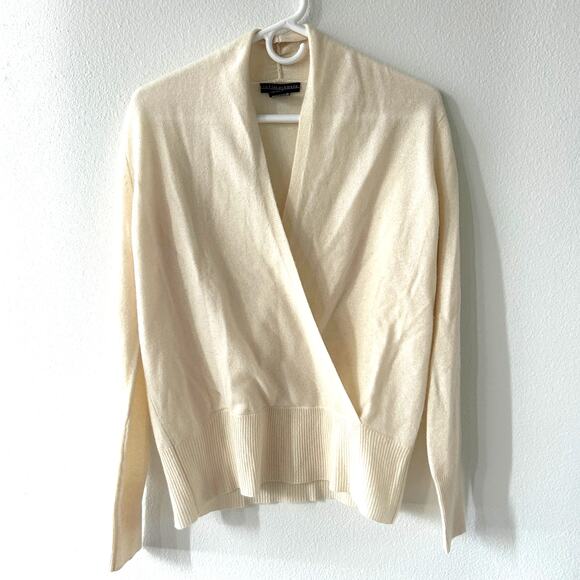 Sophia Cashmere Faux Wrap Sweater Size Medium - Picture 2 of 4